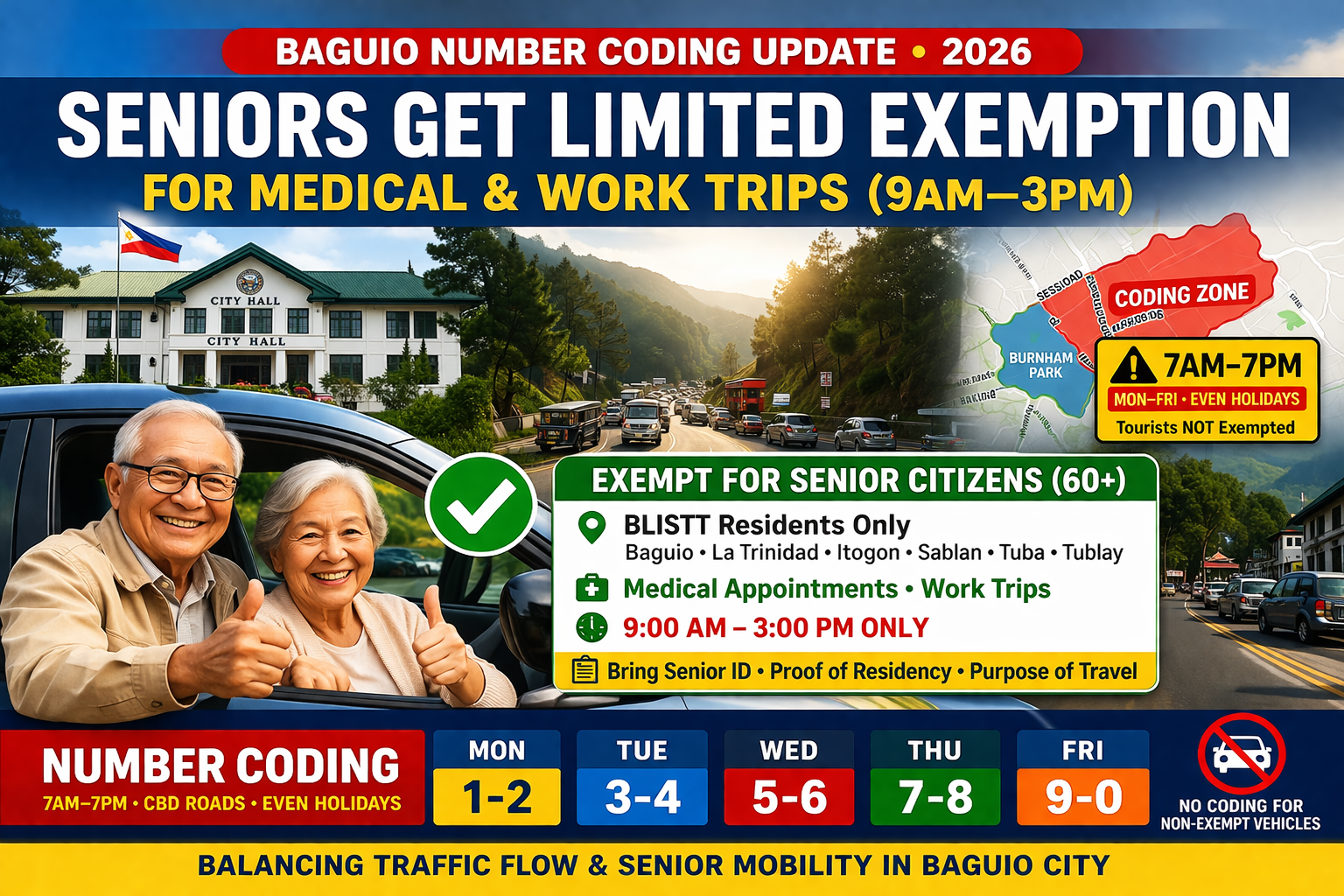 Baguio seniors' coding exemption update